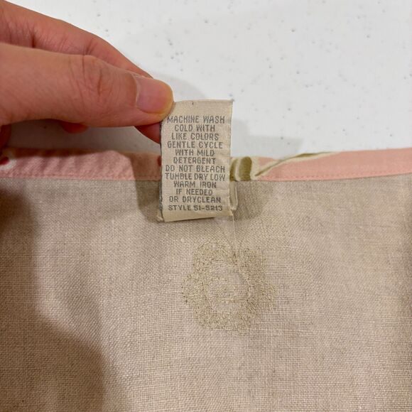 J Jill Linen Tan Skirt 18 Floral Embroidery 3D Ribbon Hanky Hem Cottagecore Boho - Picture 10 of 12